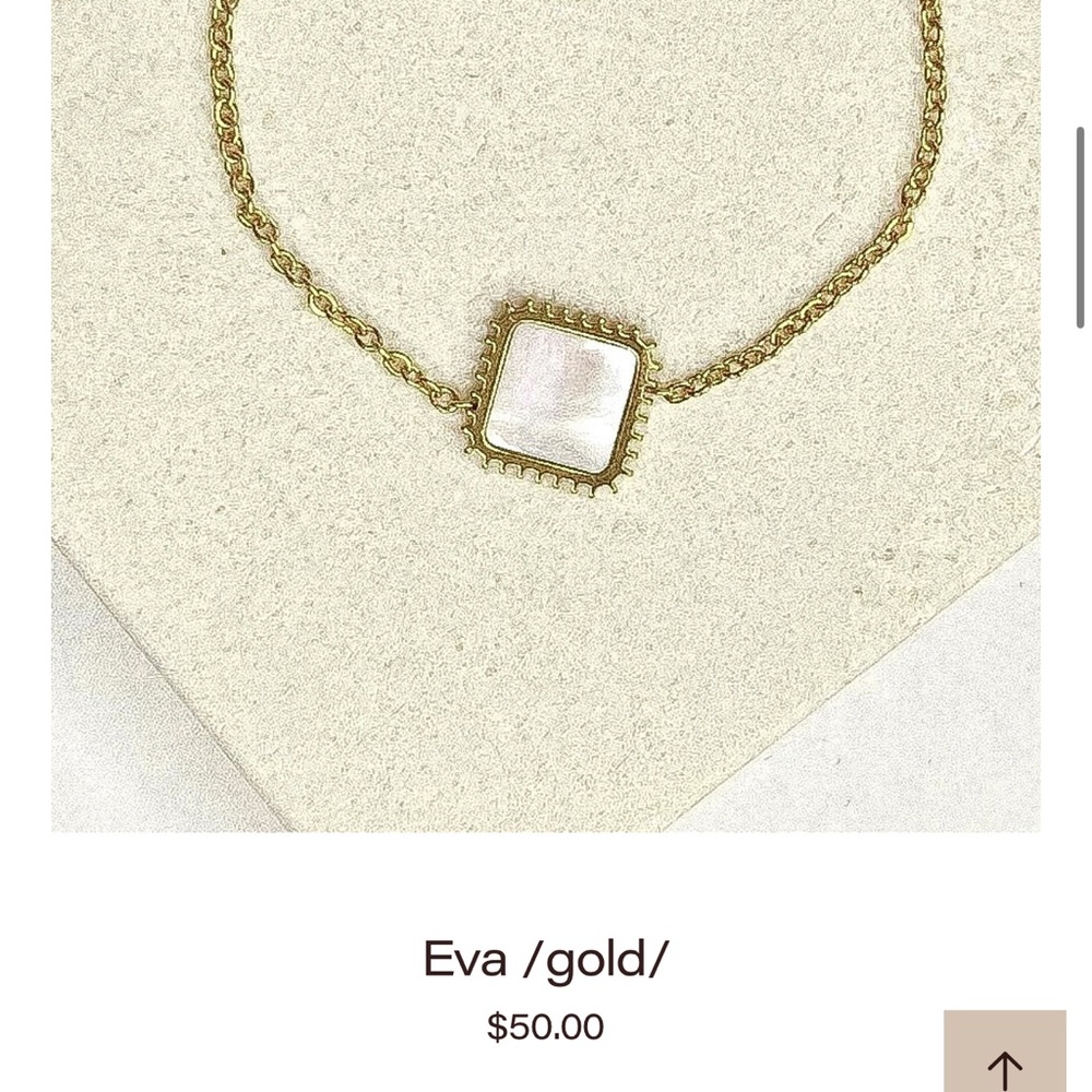 Gold Chain Bracelet with Square Pendant